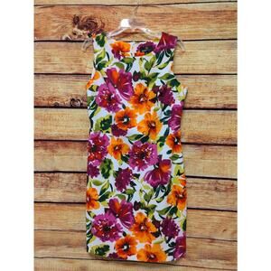 RONNI NICOLE Women Sz 10 Purple Green Orange White Floral Dress EUC